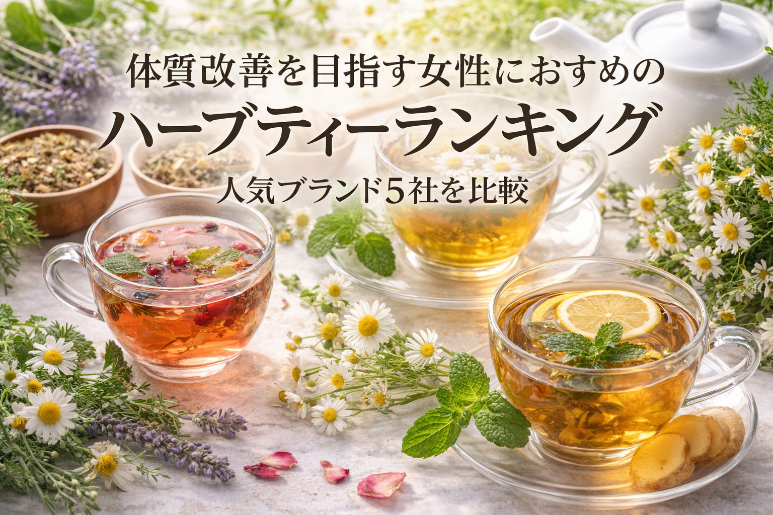 体質改善を目指す女性におすすめのハーブティーランキング｜人気ブランド5社を比較
