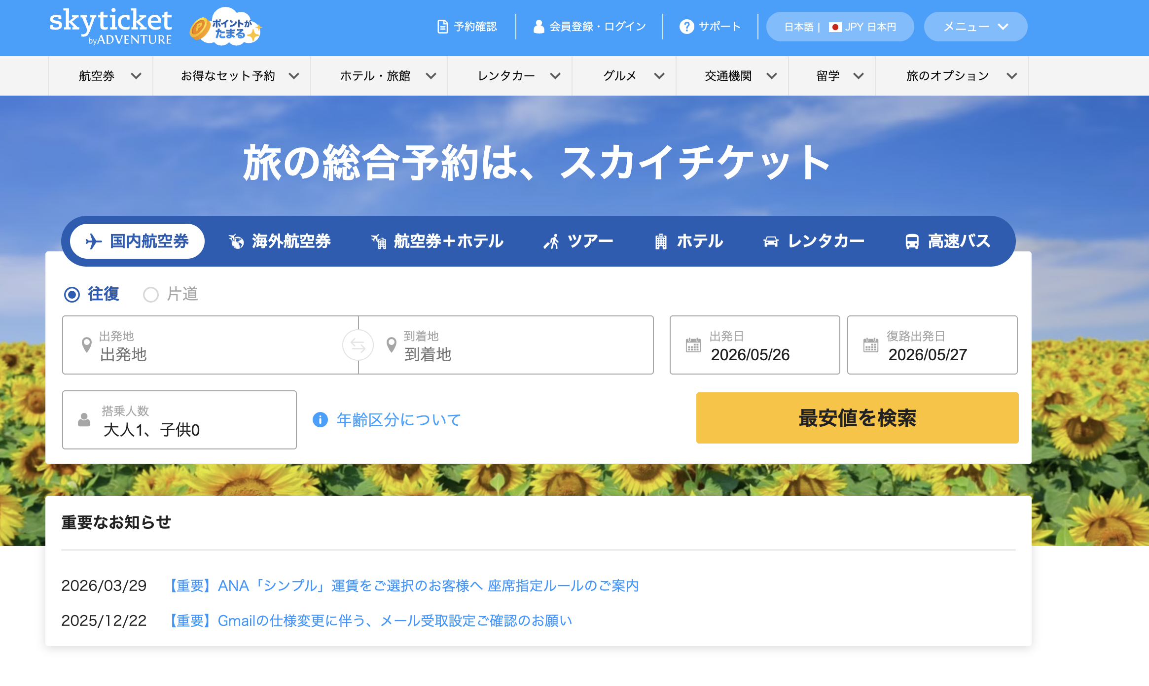 スカイチケット