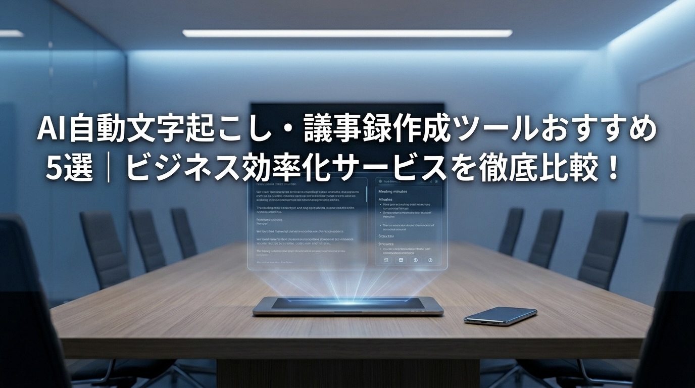 AI自動文字起こし・議事録作成ツールおすすめ5選｜ビジネス効率化サービスを徹底比較！
